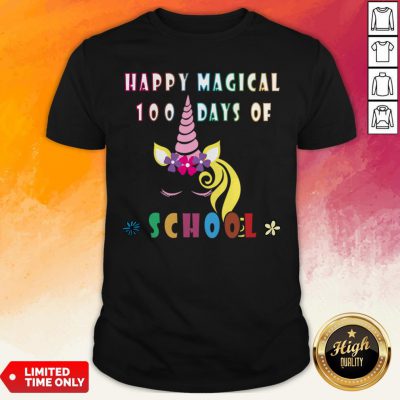 Happy Magical 100 Days Of School Funny Women Teacher Ampkids Shirt