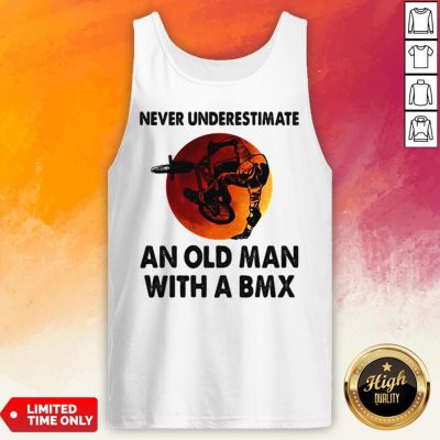 Never Underestimate An Old Man With A BMX Sunset Tank Top