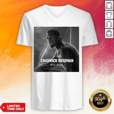 Rip Chadwick Boseman Black Panther 1977 2020 Thank You For The Memories Signature V-neck