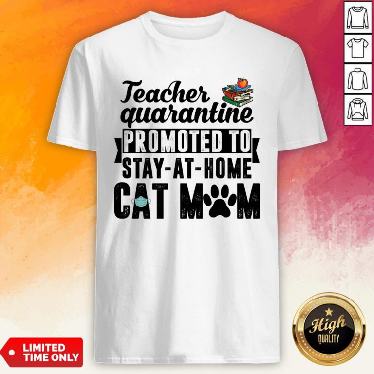 Teacher Quarantined Promoted To Stay At Home Cat Mom Shirt