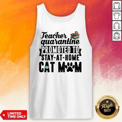 Teacher Quarantined Promoted To Stay At Home Cat Mom Tank Top