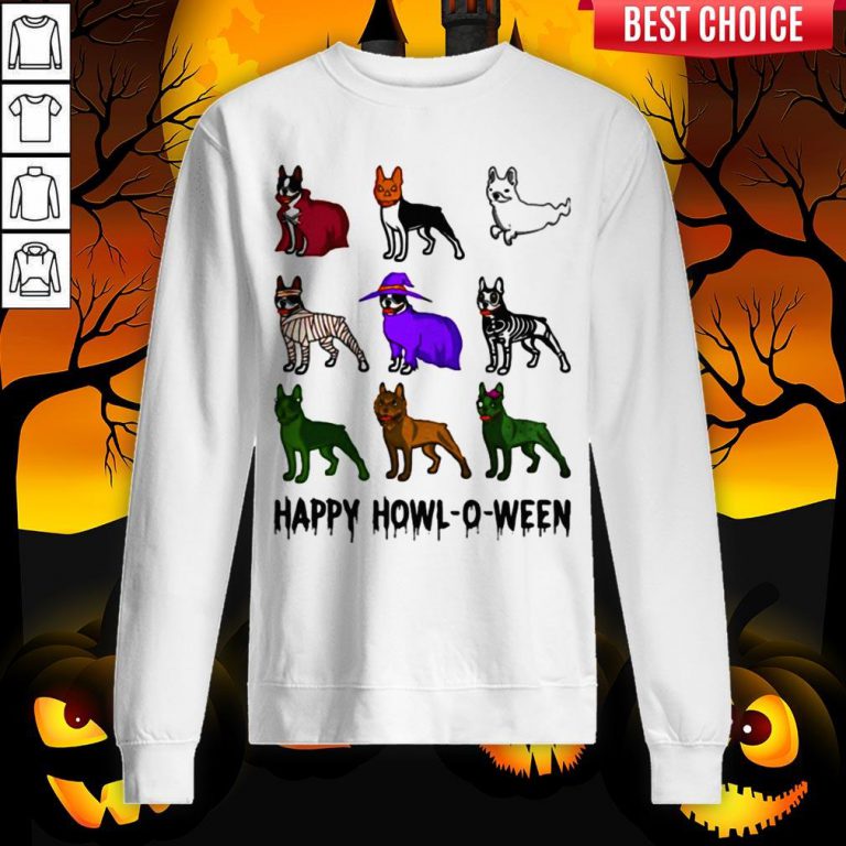 Bostie Happy Howl O Ween Halloween Sweatshirt