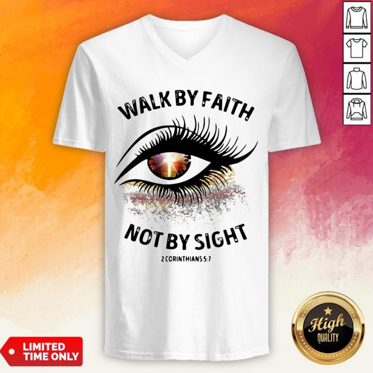 Cross Eye Walk By Faith Not By Sight 2 Corans V-neck