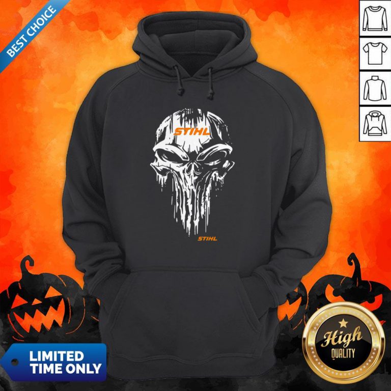 Funny Skull Stihl Logo Halloween Hoodie