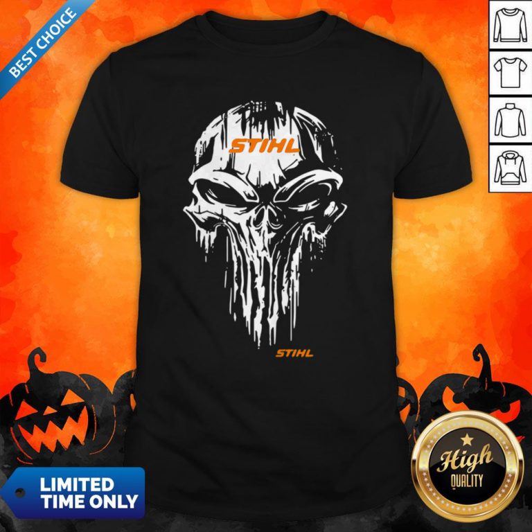 Funny Skull Stihl Logo Halloween Shirt