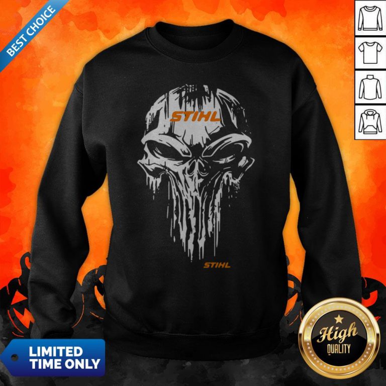 Funny Skull Stihl Logo Halloween Sweatshirt