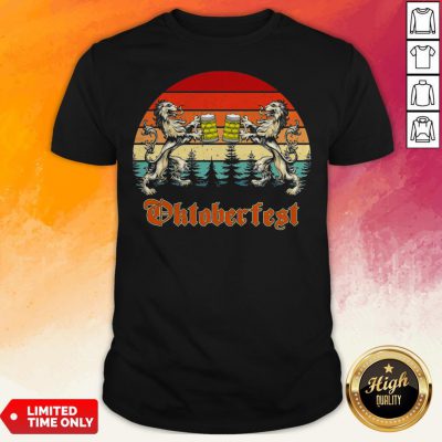 Germany Oktoberfest 2020 Heraldic Lion Drinking Beer Vintage T-Shirt