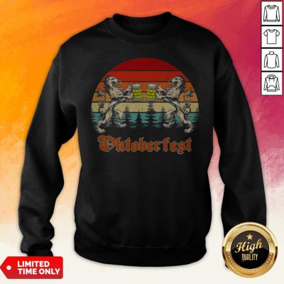 Germany Oktoberfest 2020 Heraldic Lion Drinking Beer Vintage Sweatshirt