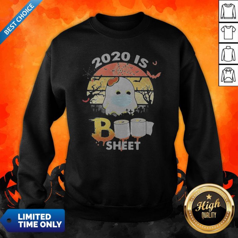Halloween Ghost Mask 2020 Is Boo Sheet Toilet Paper Vintage Retro Sweatshirt