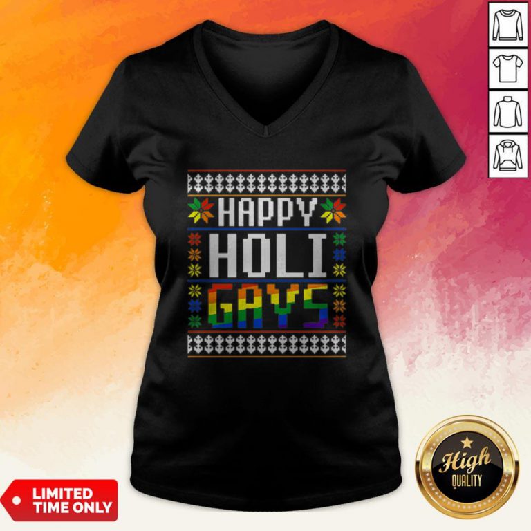 Happy Holi Gays Christmas Lgbt V-neck