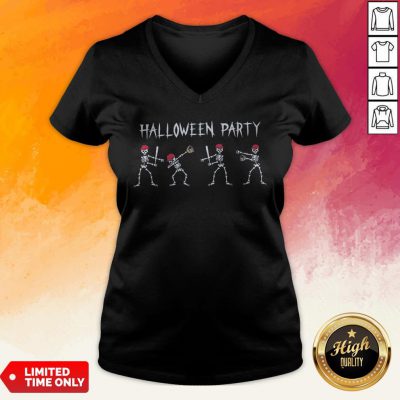 Hot Skeleton Halloween Party V-neck