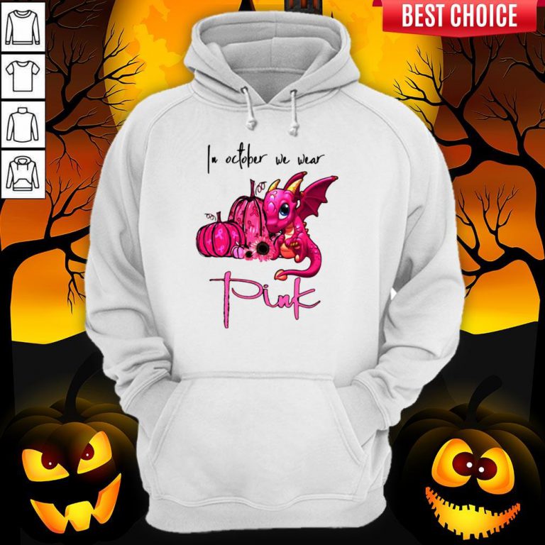 In October We Wear Pink Pumpkin Dragon Halloween Hoodie