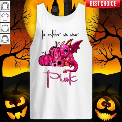 In October We Wear Pink Pumpkin Dragon Halloween Tank Top