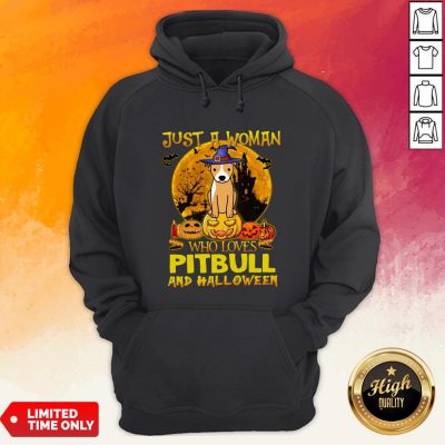 Just A Woman Who Loves Pitbull And Halloween Hoodie