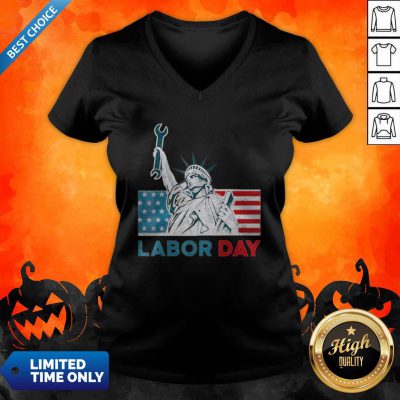 Labor Day American Flag Statue Of Liberty Labor Day V-neck