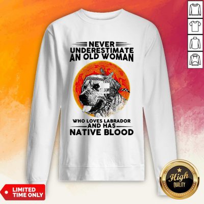 Never Underestimate An Old Man WhoLoves Labrador And Has Native Blood Sweatshirt
