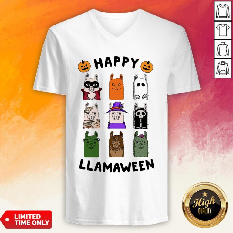 Nice Happy Llamaween Camel Halloween V-neck