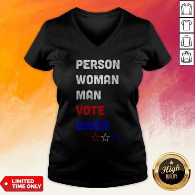 Official Person Woman Man Vote Biden 2020 V-neck