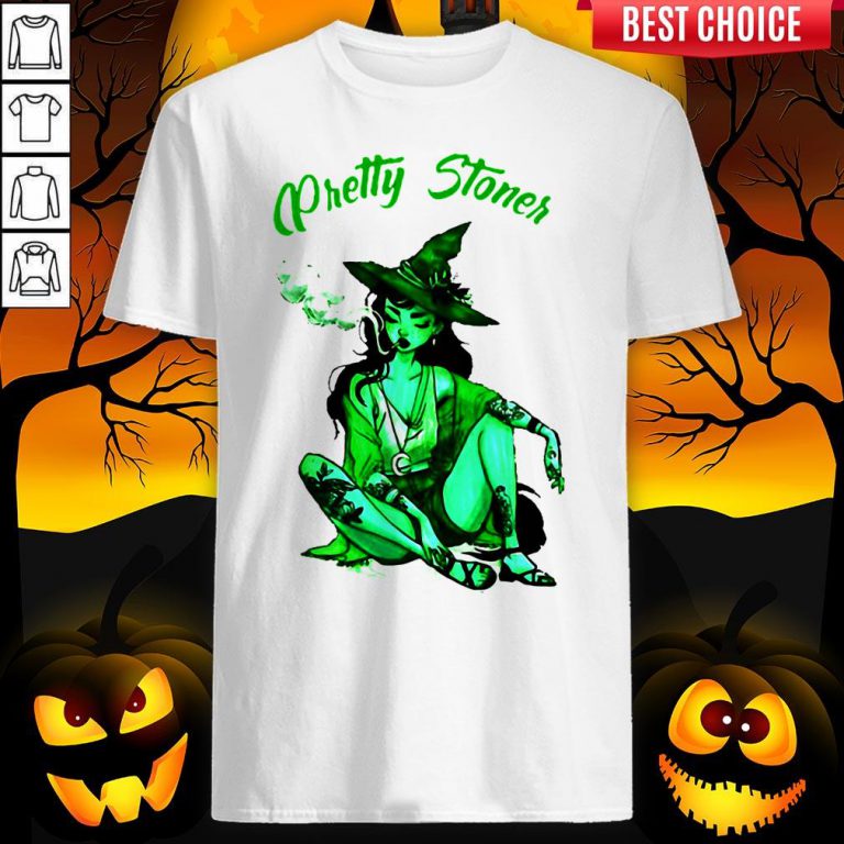 Pretty Stoner Witch Weed Halloween Shirt