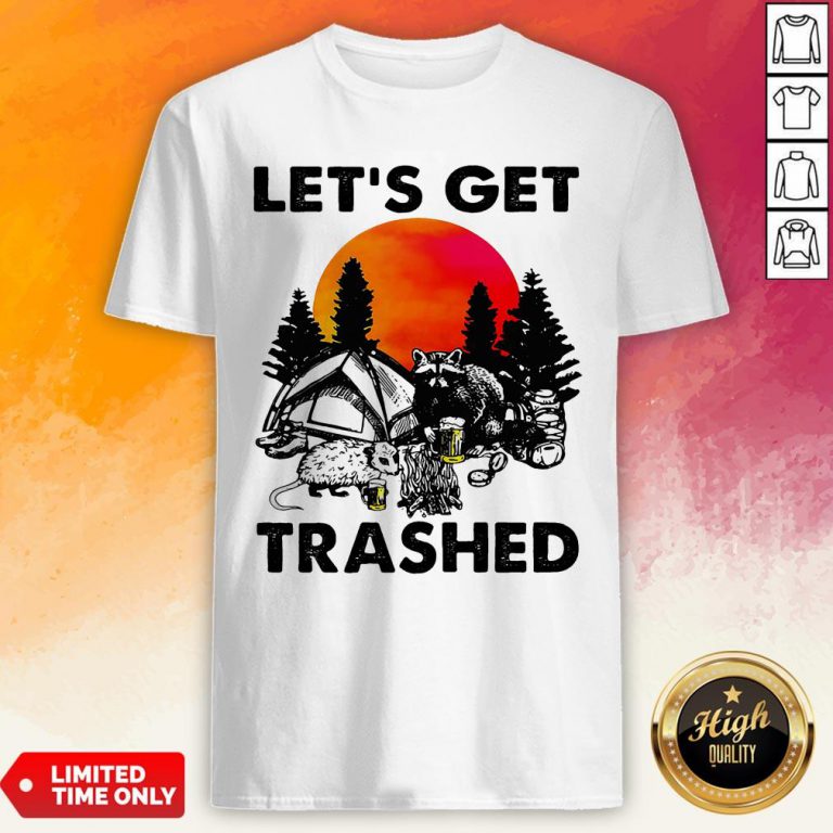 Raccoon Let’S Get Trashed Sunset Shirt