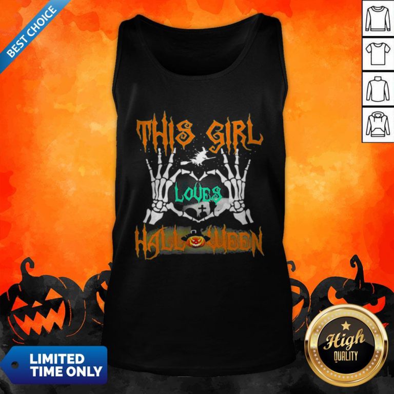 Skeleton This Girl Loves Halloween Heart Tank Top