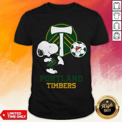 Snoopy Playing Soccer Portland Timbers Shirt