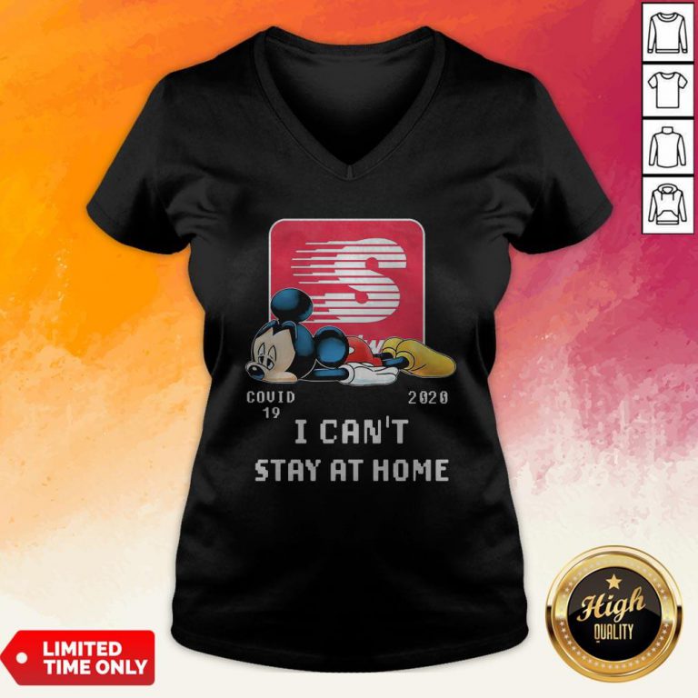 Speedway Mickey Mouse Covid 19 2020 I Can’T Stay At Home V-neck
