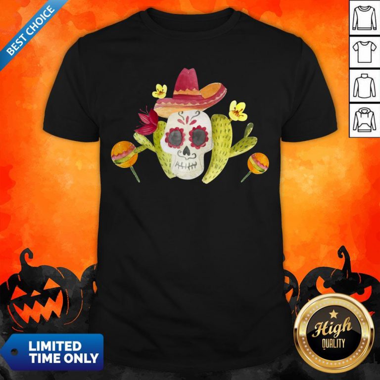 Sugar Skull Day Of The Dead In Mexican Shirt