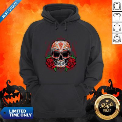 Sugar Skull With Rose Day Of The Dead Hoodie
