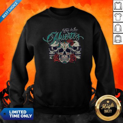 Three Sugar Skull Day Of The Dead Dia De Los Muertos Colorful Sweatshirt