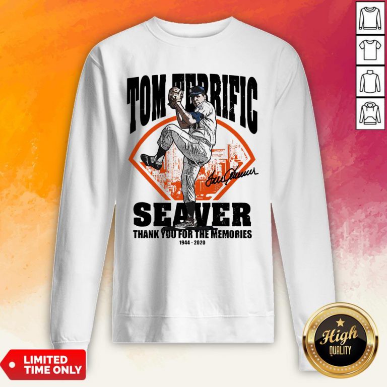 Tom Terrific Seaver Thank You For The Memories 1944-2020 Signature Sweatshirt