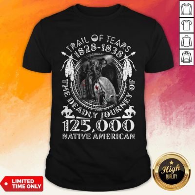 Trail Of Tears 1828-1838 The Deadly Journey Of 125000 Native American Shirt