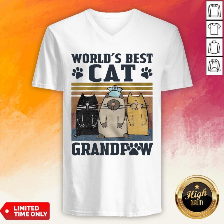 Worlds Best Cat Grandpaw Vintage Worlds Best Cat Grandpaw Vintage V-neck