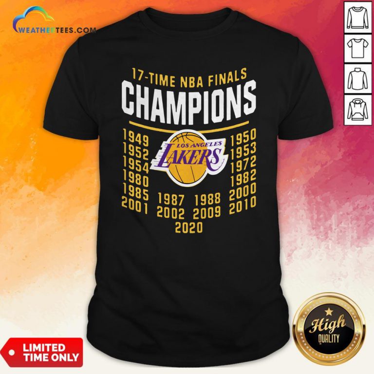 17 Time NBA Finals Champions Los Angeles Lakers Shirt