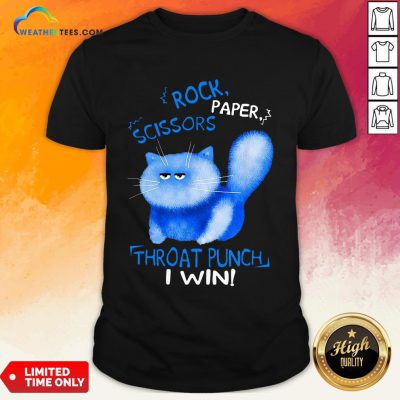 Cool Rock Paper Scissors Thoat Punch I Win Blue Cat Shirt - Design By Weathertees.com