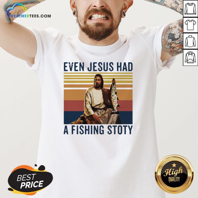 Even Jesus Had A Fishing Story Vintage V-neck