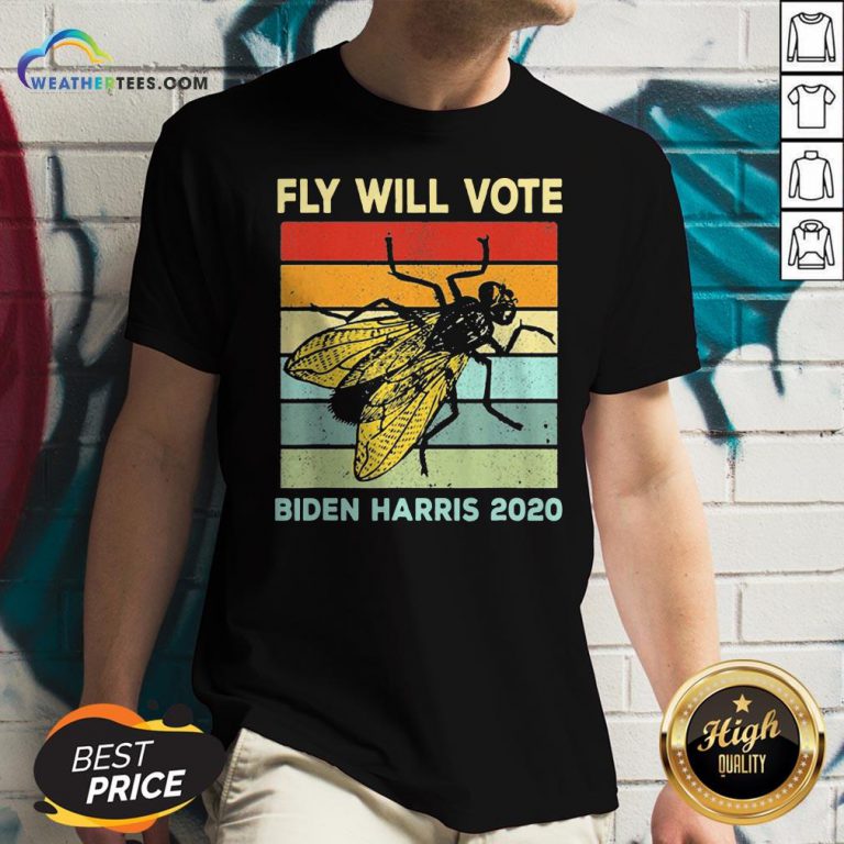 Fly Will Vote Biden Quote VP Debate Vintage 2020 V-neck