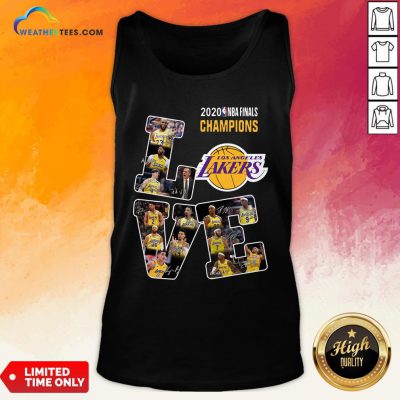 Funny Love Los Angeles Lakers 2020 Nba Finals Champions Signatures Tank Top - Design By Weathertees.com