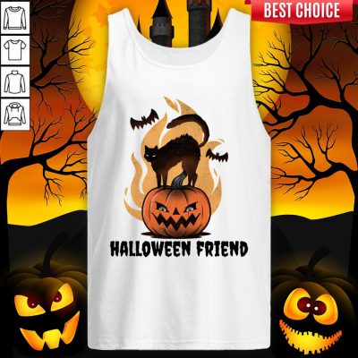 Halloween Friends Pumpkin Black Cat Bats Tank Top