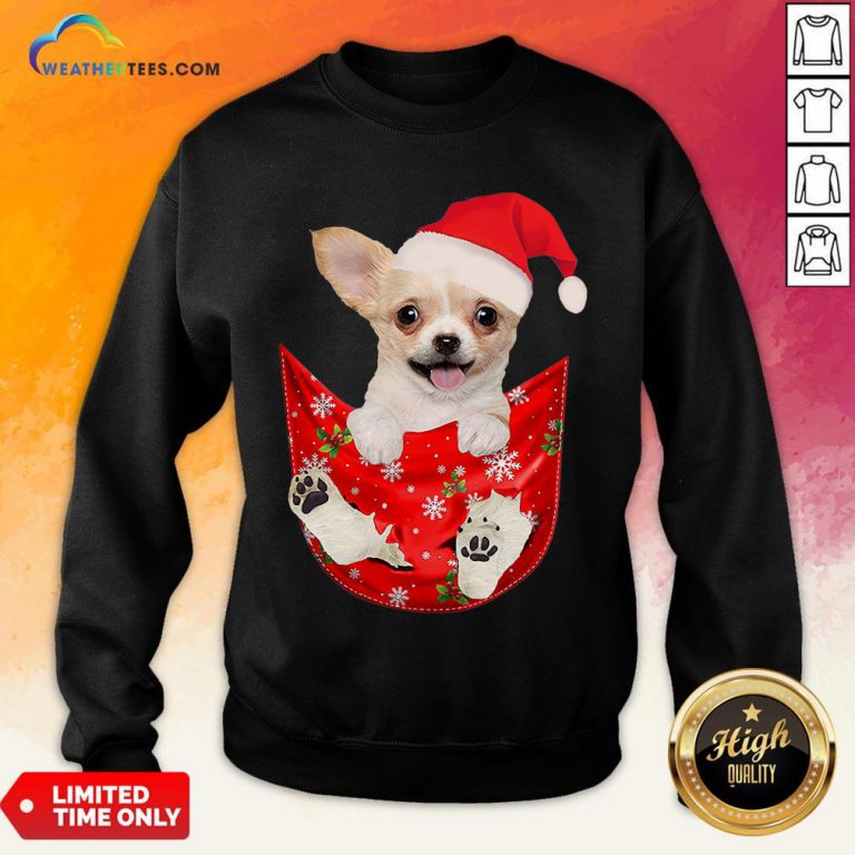 Hi Santa Chihuahua Dog Merry Christmas Sweatshirt - Design By Weathertees.com