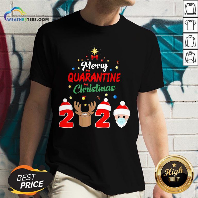How Merry Quarantine Christmas 2020 Xmas Pajamas Holidays V-neck - Design By Weathertees.com