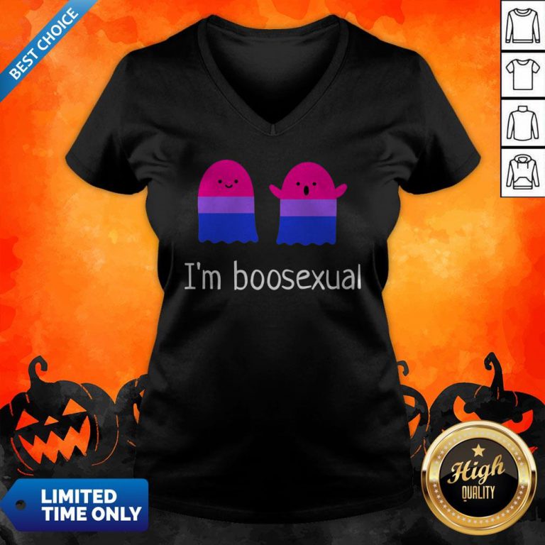 I'm Boo Bisexual LGBT Ghosts Colorful Pride Month Halloween V-neck