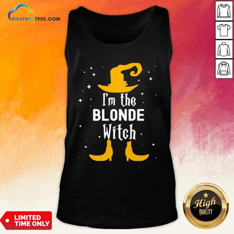 Kick I’m The Blonde Witch Matching Halloween Tank Top - Design By Weathertees.com