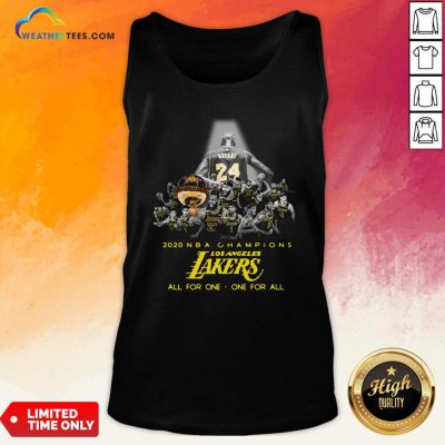 Kobe Bryant 2020 NBA Champions Los Angeles Lakers All For One One For Al Tank Top