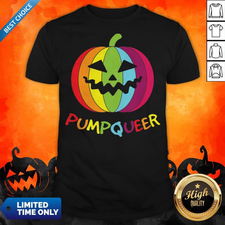 LGBT Rainbow Pumpqueer Smile Halloween Shirt