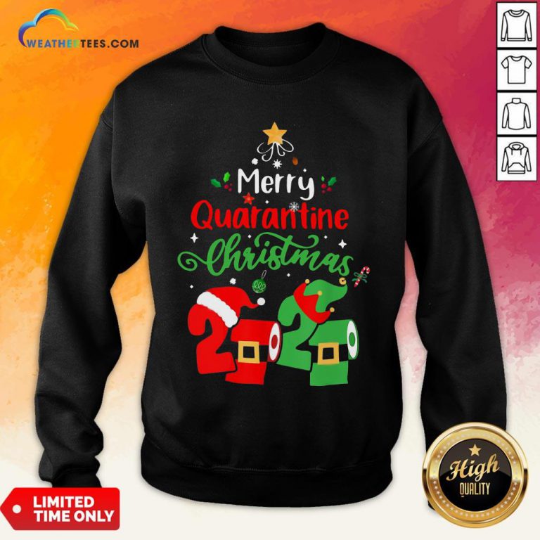 Love Merry Quarantine Christmas 2020 Toilet Paper Sweatshirt- Design By Weathertees.com