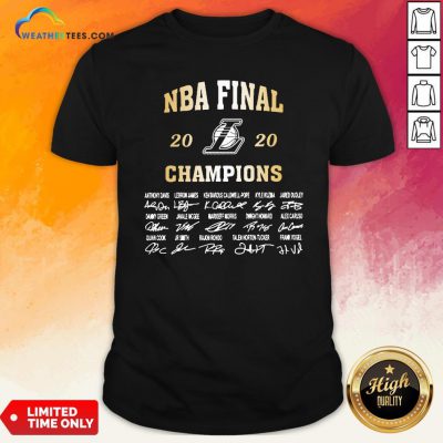 NBA Final 2020 Los Angeles Lakers Champions Signatures Shirt