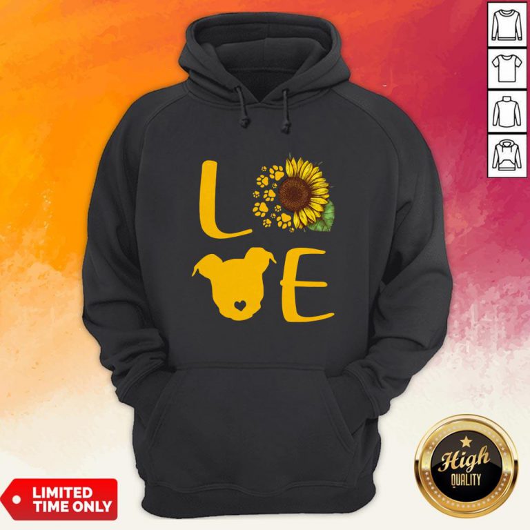 Nice Pitbull Love Sunflower Hoodie
