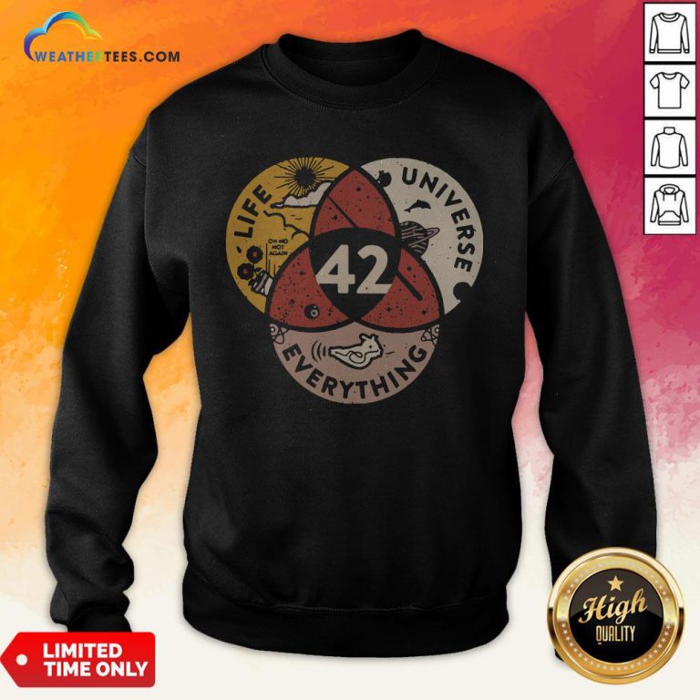 Official Life Universe Everything 42 Sweatshirt - Design By Weathertees.com