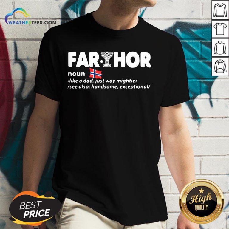 Perfect Fathers Day Fathor Like A Dad Just Way Mightier Iron Man Funny V-neck - Design By Weathertees.com